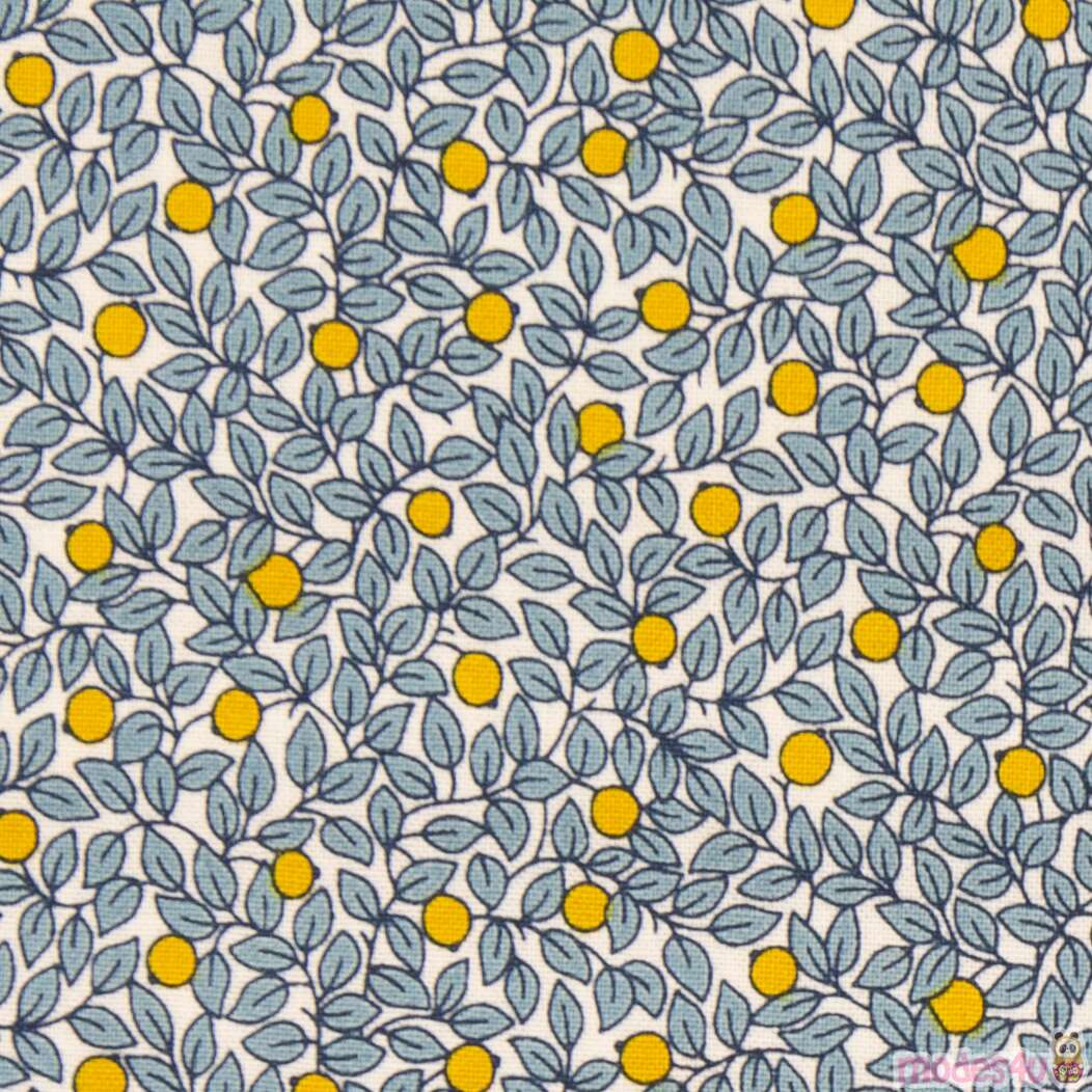 Remnant X Cm Light Cream Fabric With Mini Chartreuse Berries By Liberty Fabrics Modes U