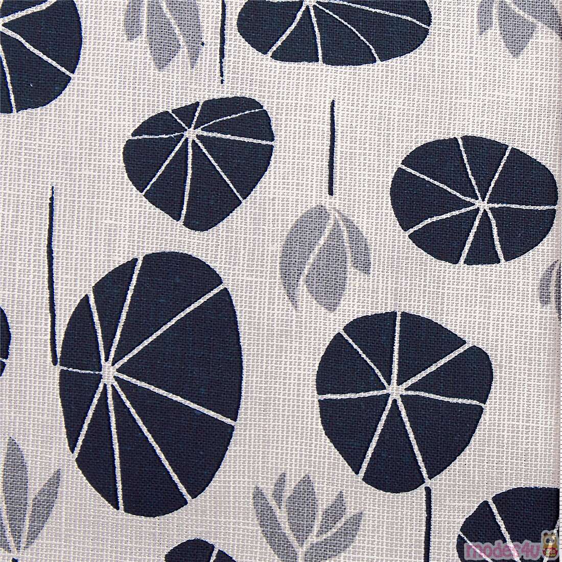 light grey Robert Kaufman linencotton fabric with lily pads Fabric by