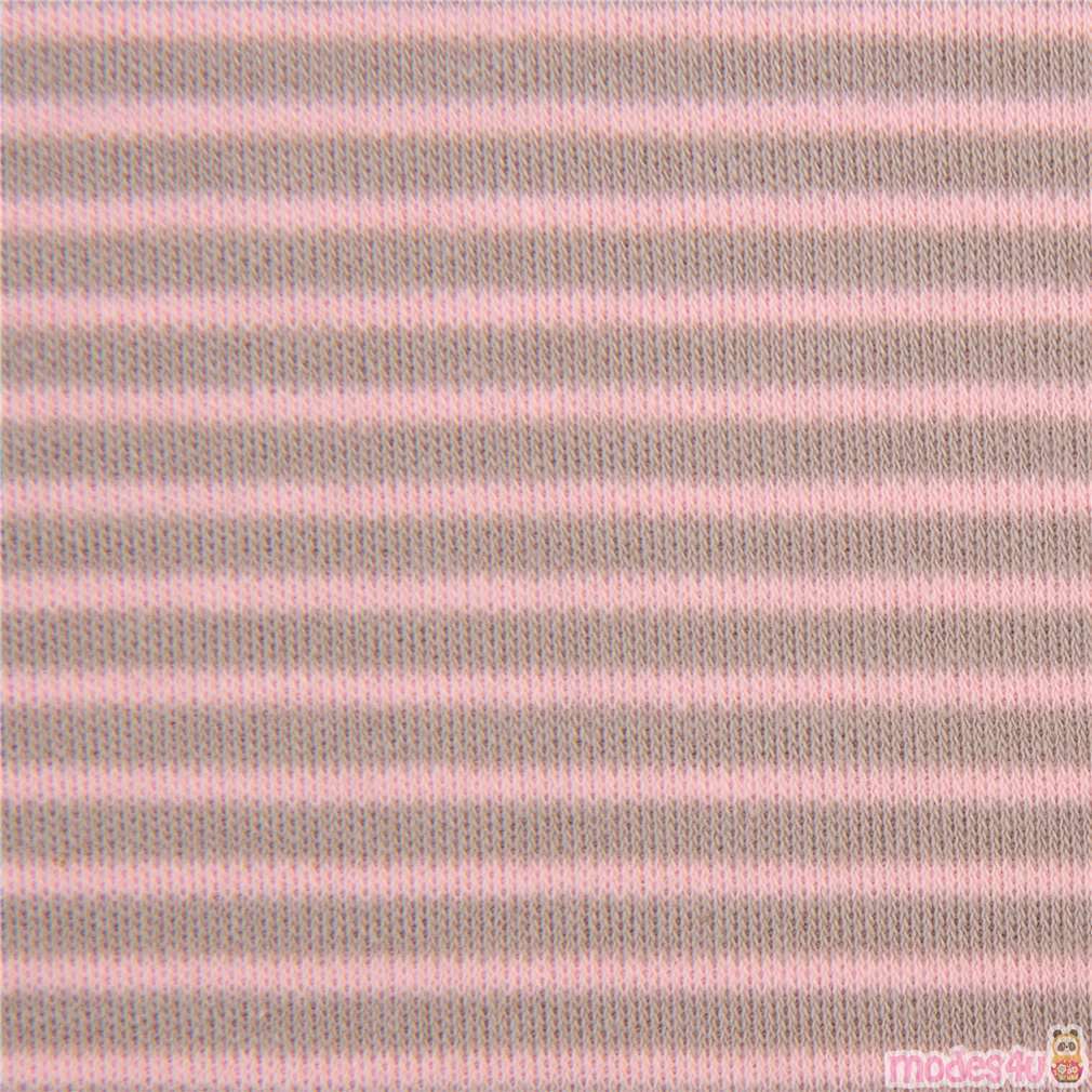 light pink grey stripe Cloud 9 organic knit fabric from the USA Fabric