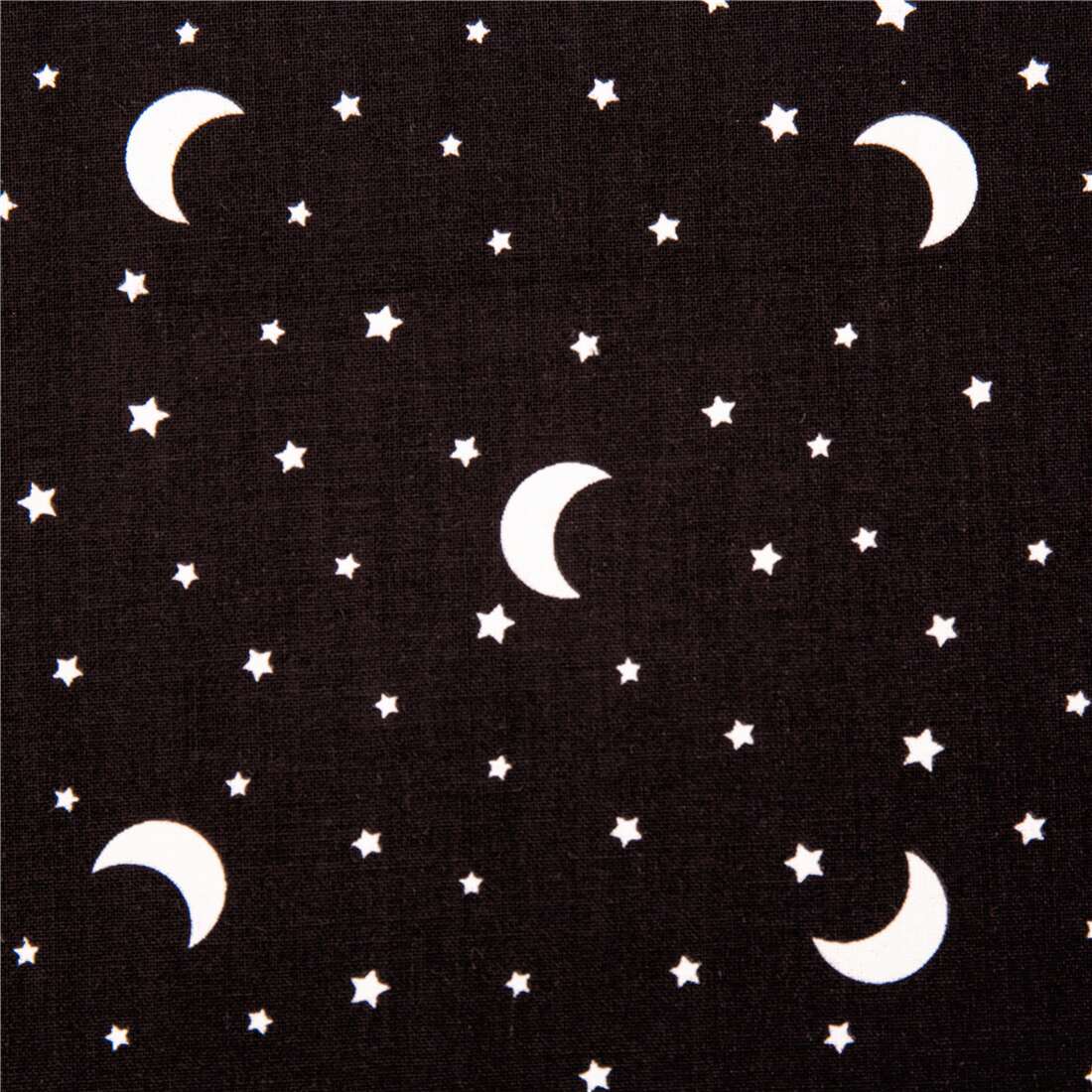moon and stars Michael Miller black cotton fabric lunar glow in the dark -  modeS4u
