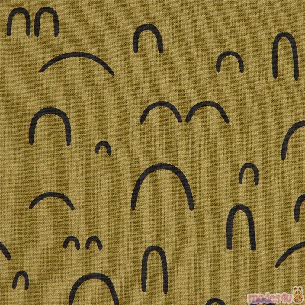moss green Robert Kaufman curved line linen cotton fabric Arroyo Essex