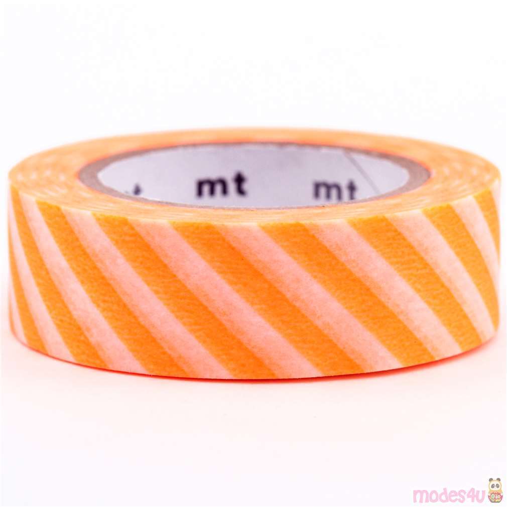 mt Washi Tape deco tape stripes neon orange modeS4u