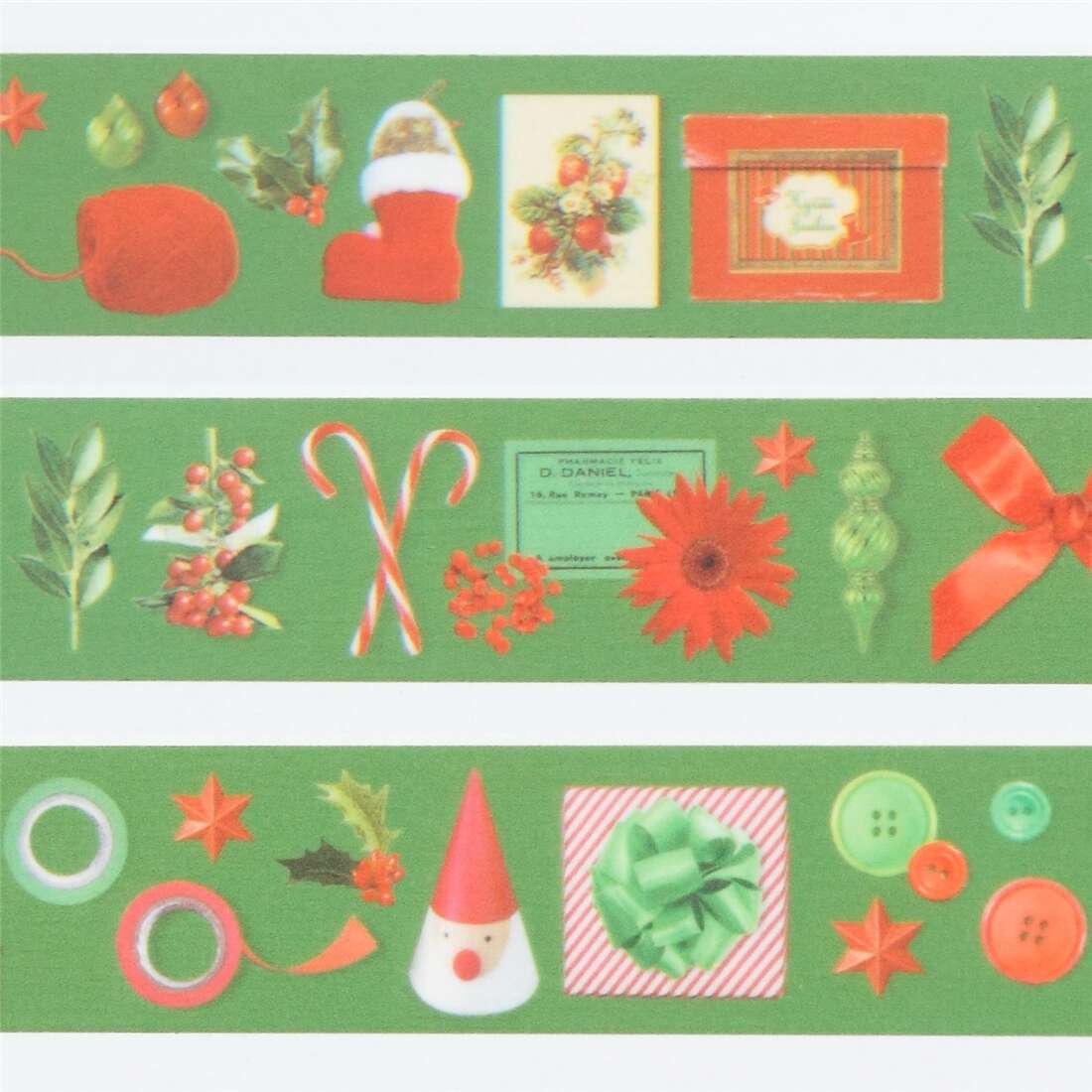 Festive Craft Tape MT Stripe Red Washi Masking Tape Candy Cane Colours