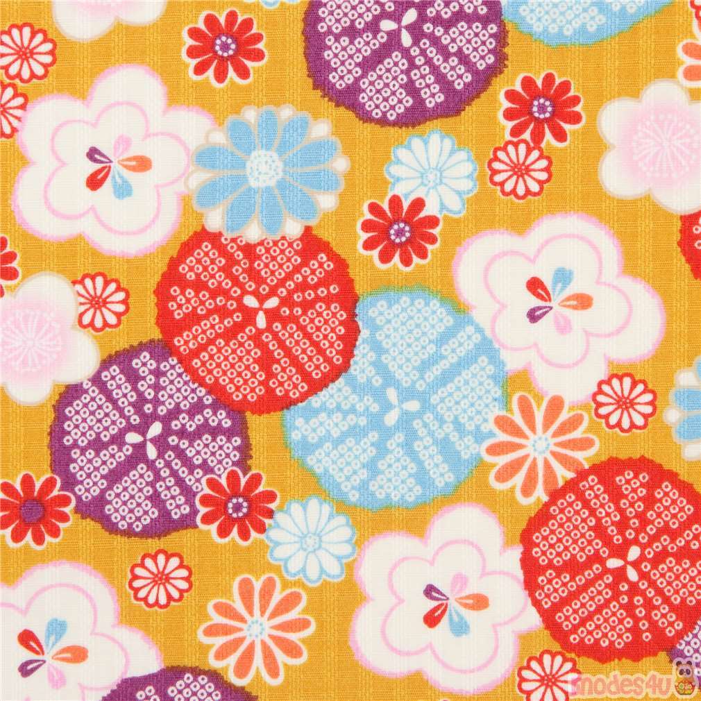 mustard yellow amunzen flower fabric - modeS4u