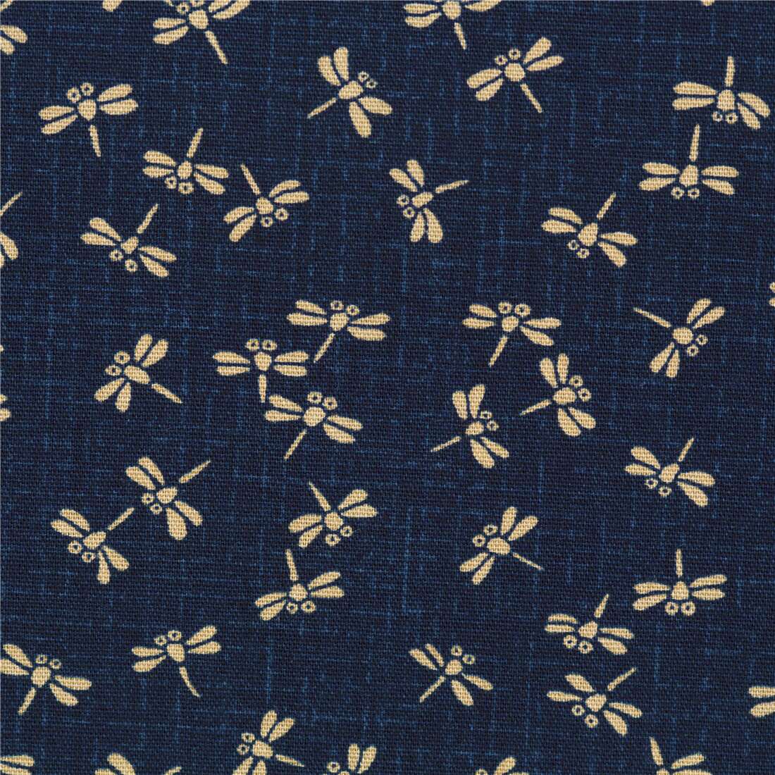110CM*45CM navy blue dragonfly Kimono Japanese flower cotton Fabric  Patchwork cloth Sewing Clothing crafts DIY Material cloth