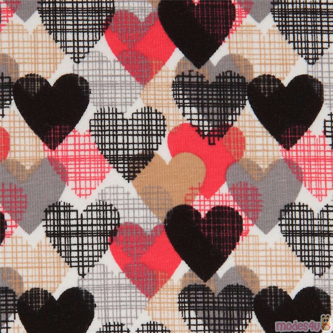 organic heart knit fabric by Stof Fabrics Fabric by Japanese Indie modes4u