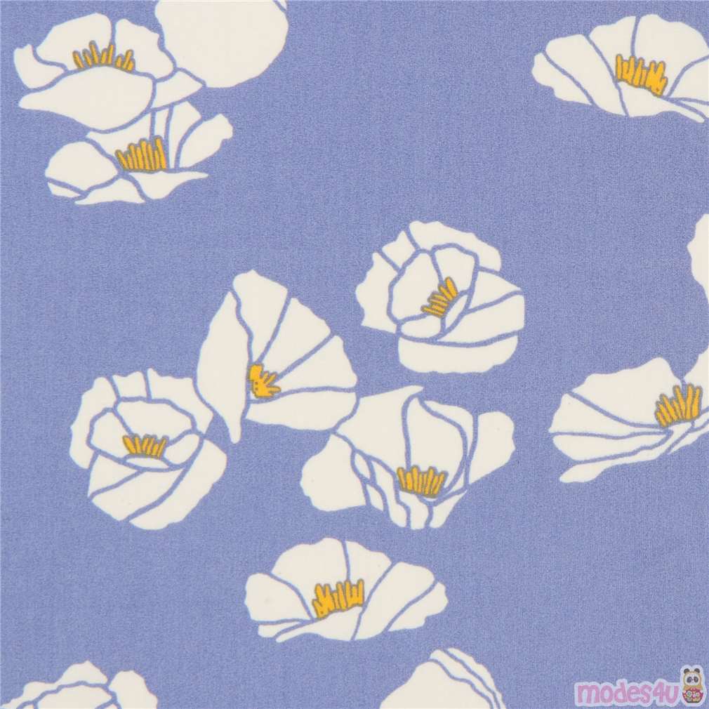 Organic Periwinkle Flower Birch Fabric Modes4u 5608