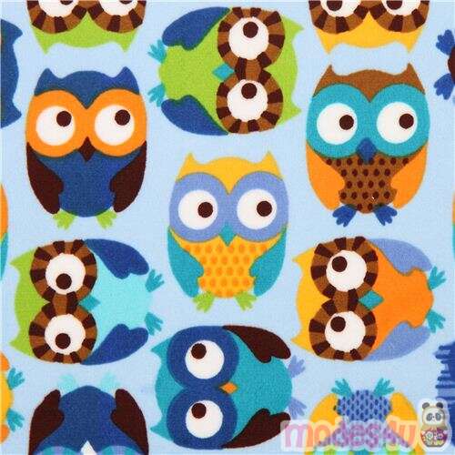 owl minky fabric fleece plush Timeless Treasures modeS4u