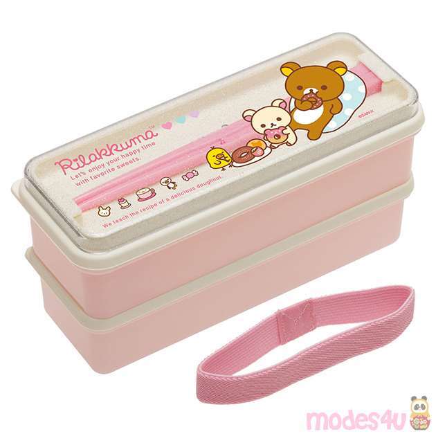 pink Rilakkuma bear glitter Bento Box lunch box by SanX from Japan