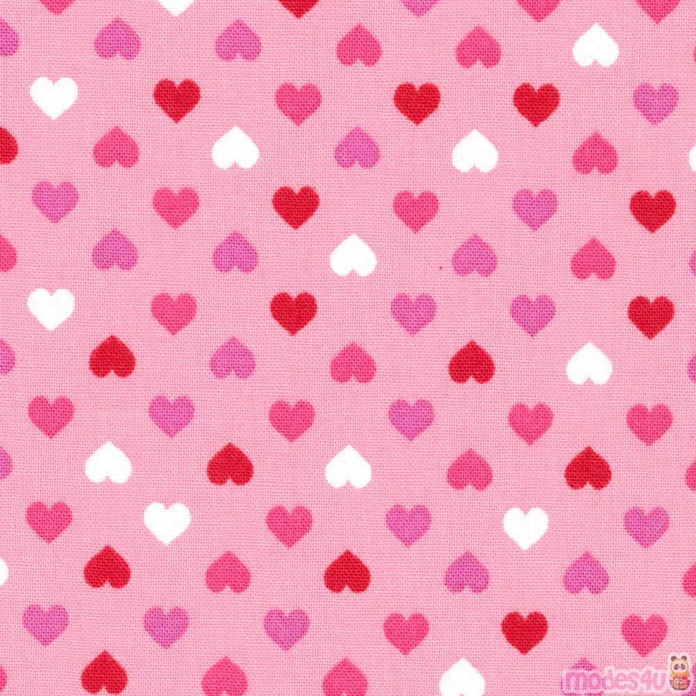 Pink Robert Kaufman Mini Red Hot Pink Heart Fabric Sevenberry Petite