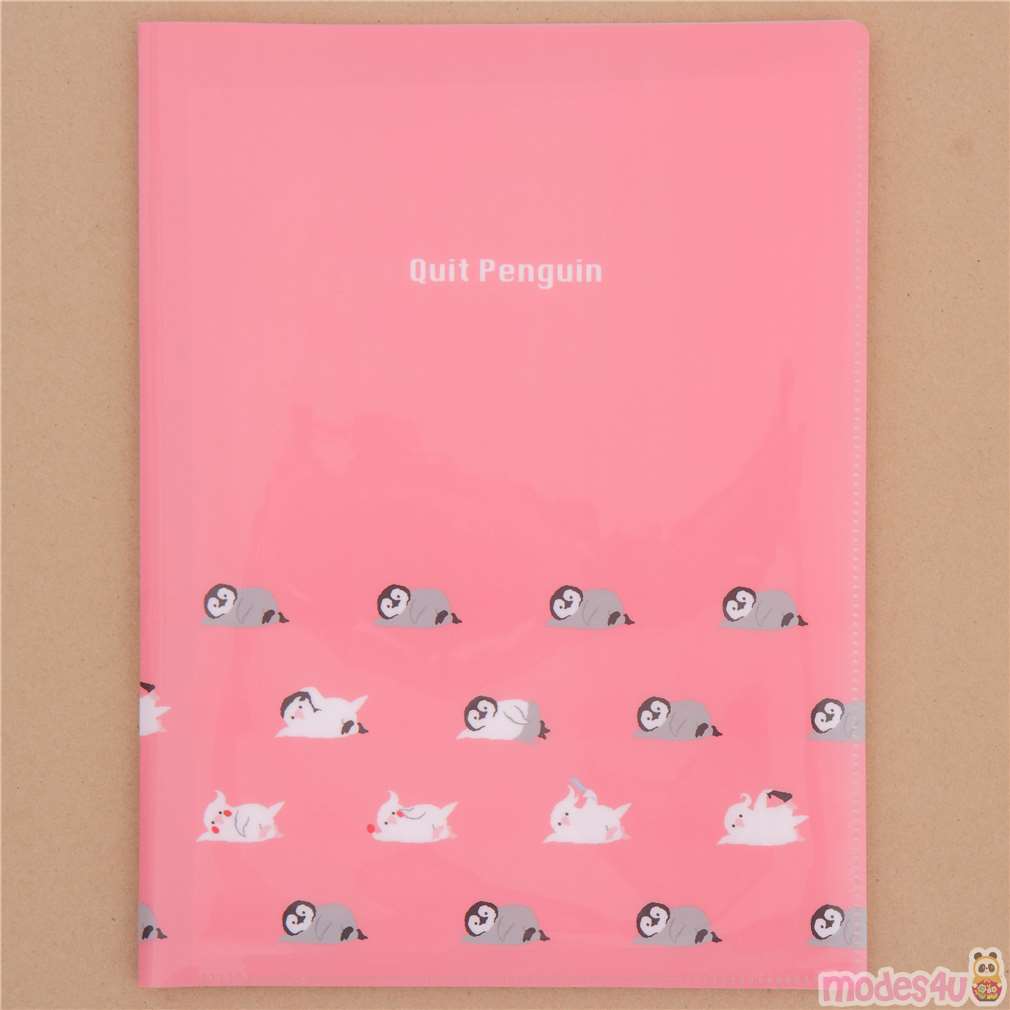 Pink Funny Bird Penguin10 Pocket A4 File Folder By Mind Wave Modes4u