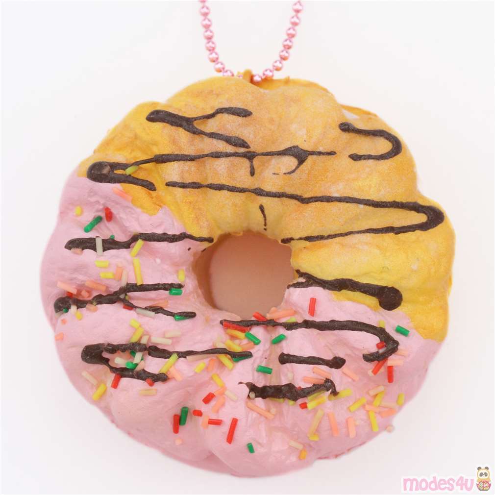 pink icing sprinkles French cruller squishy charm cellphone Sammy the