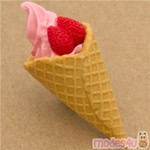 pink waffle cone eraser French Pastry from Japan - modeS4u