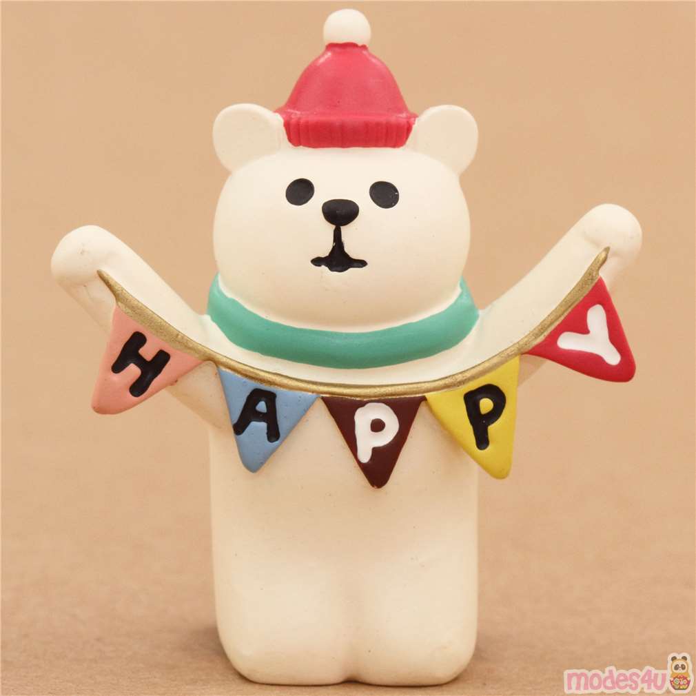 polar bear with pennant Christmas figurine Japan modeS4u