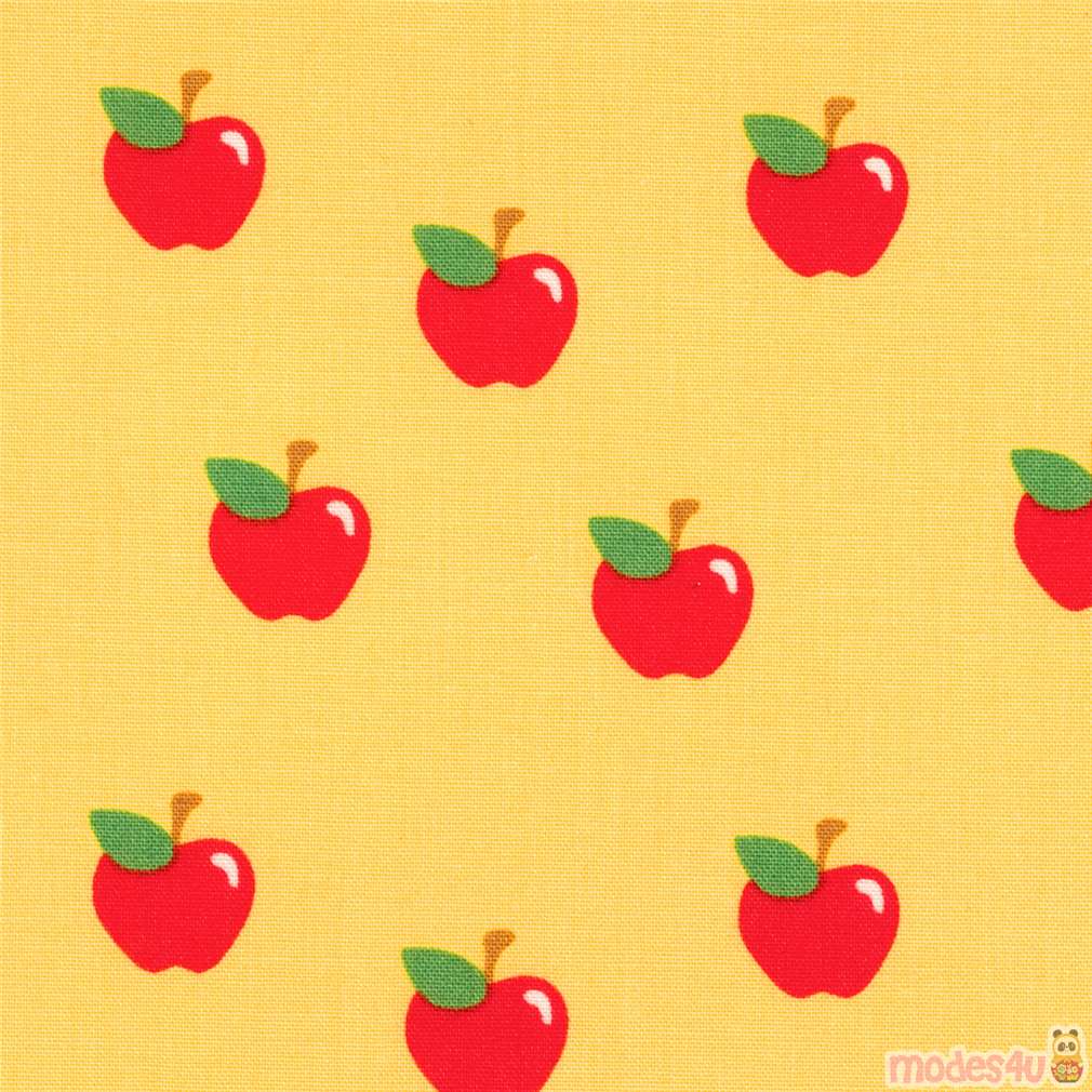 red apple fabric by Robert Kaufman in marigold yellow modeS4u Kawaii Shop