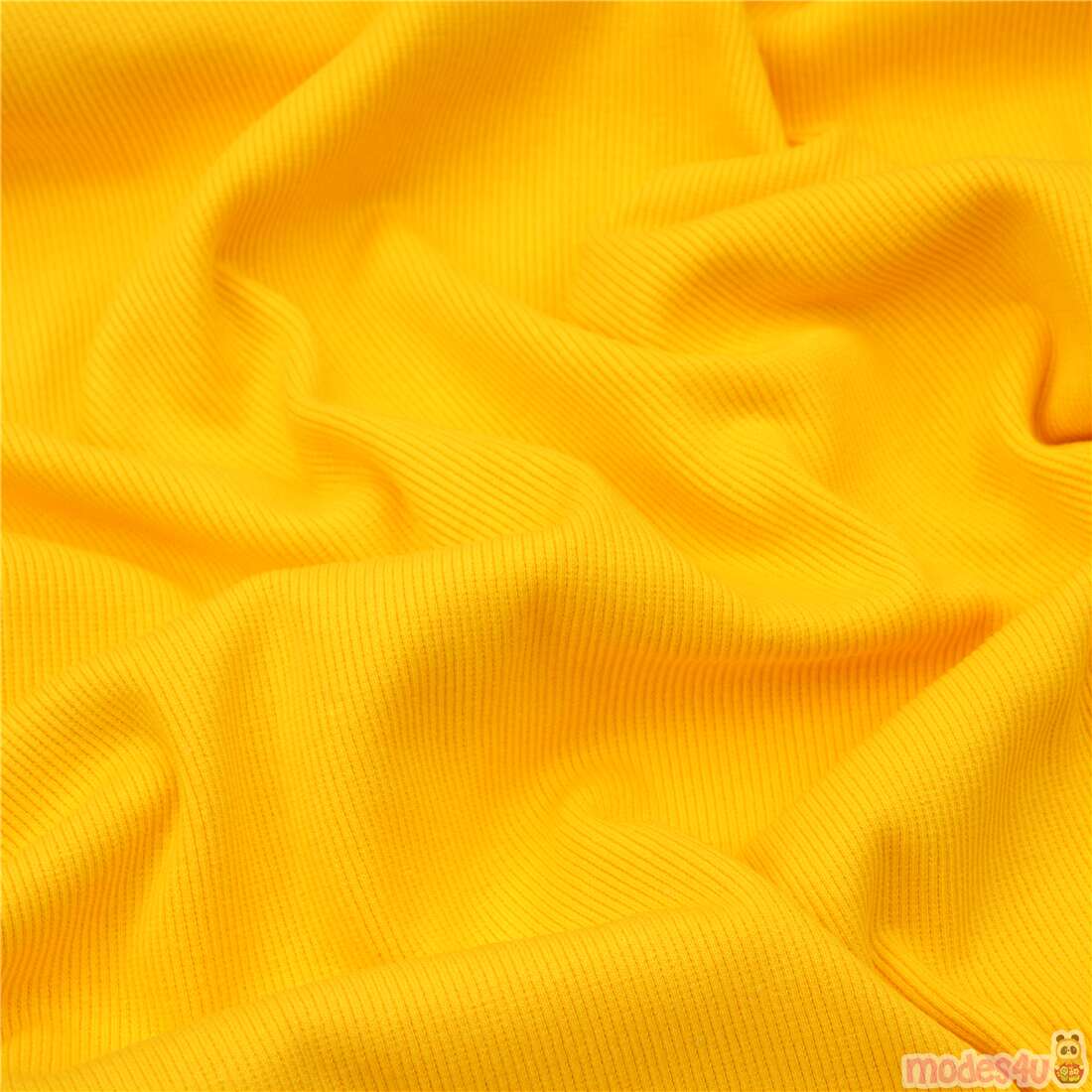 ribbed tubular knit cuffing fabric in sunshine yellow Fabric by ...