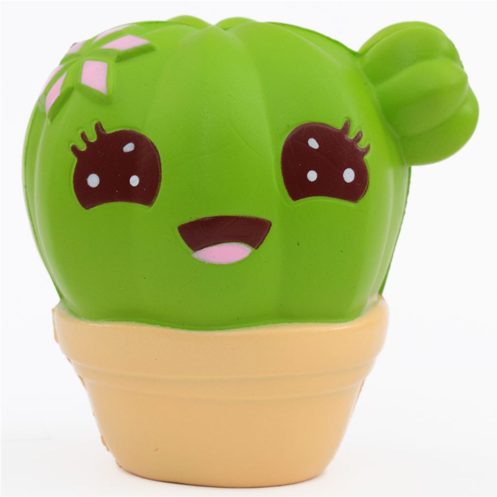 scented green cactus with a face with a cream base squishy modeS4u