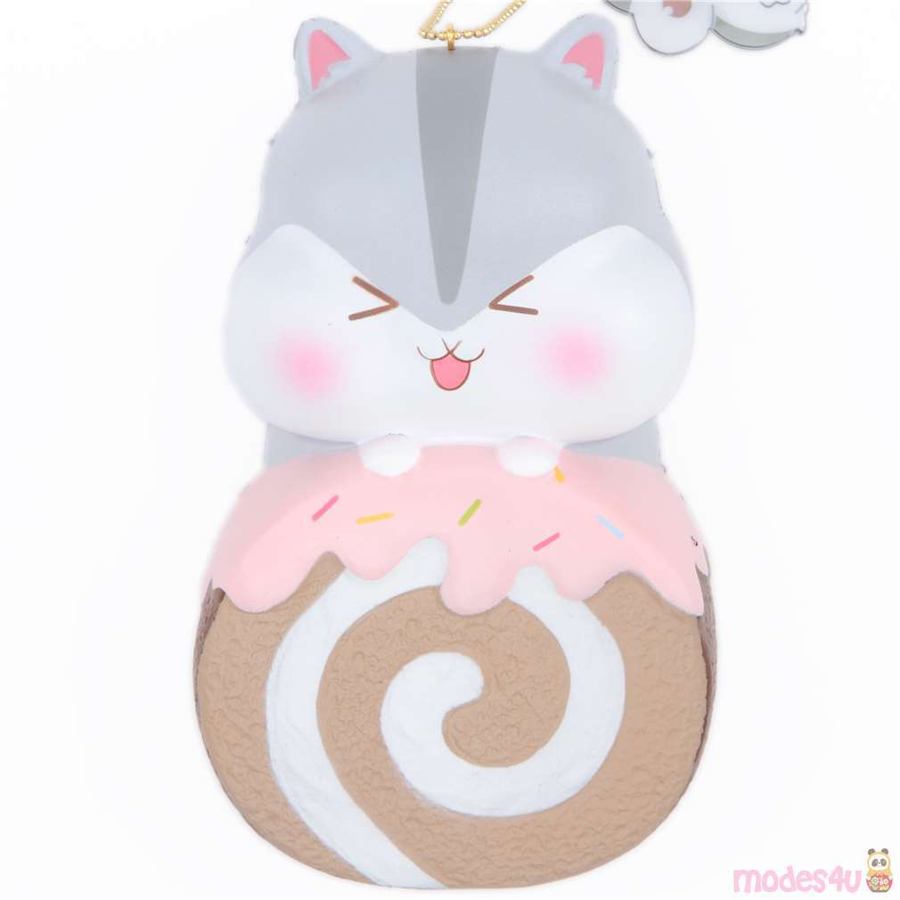 scented grey hamster animal Poli Cakeroll squishy by Popularboxes_hk