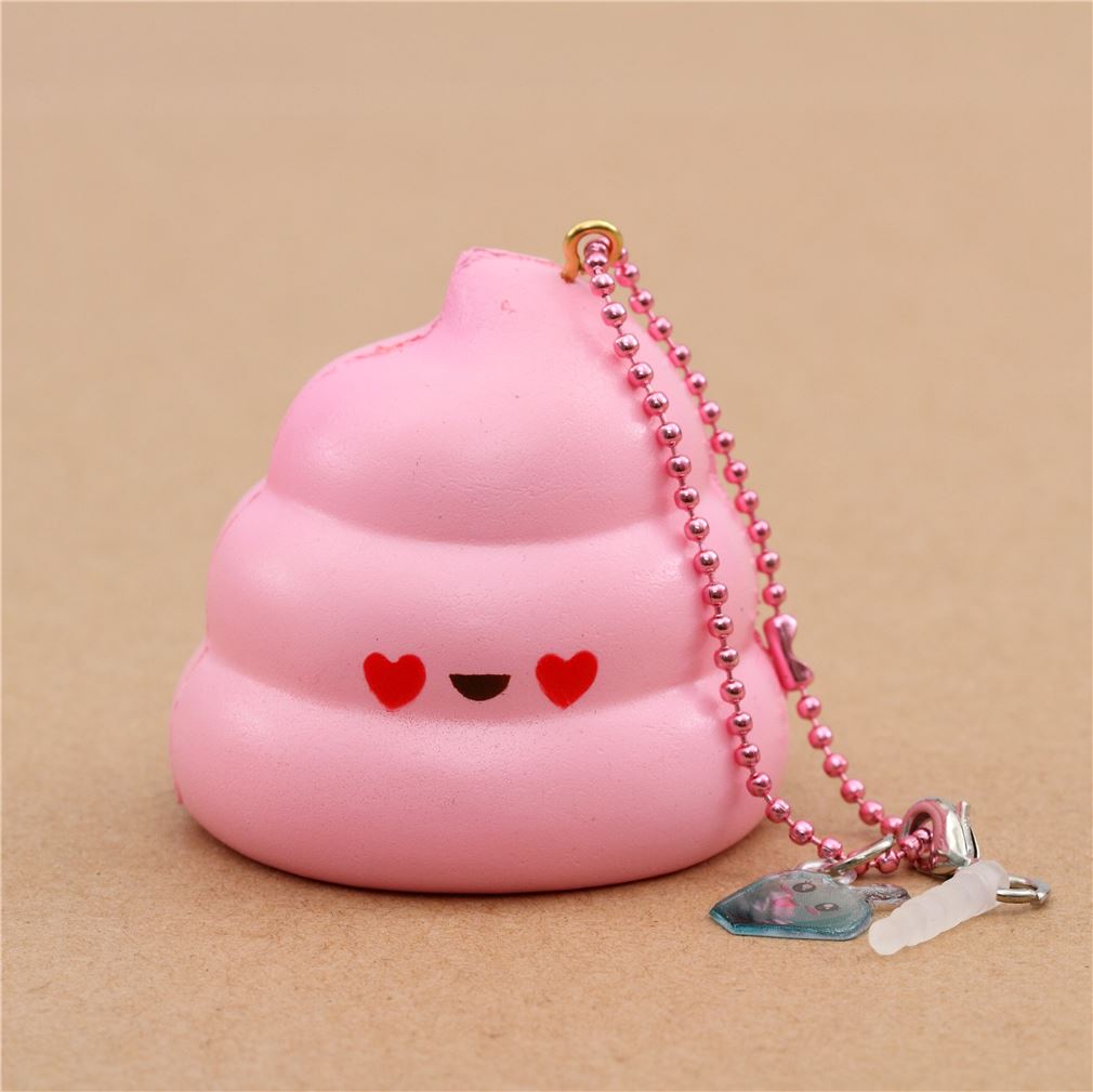 Colgante Squishy Blando Perfumado Graciosa Caca Rosa Mini Crazy Poo De