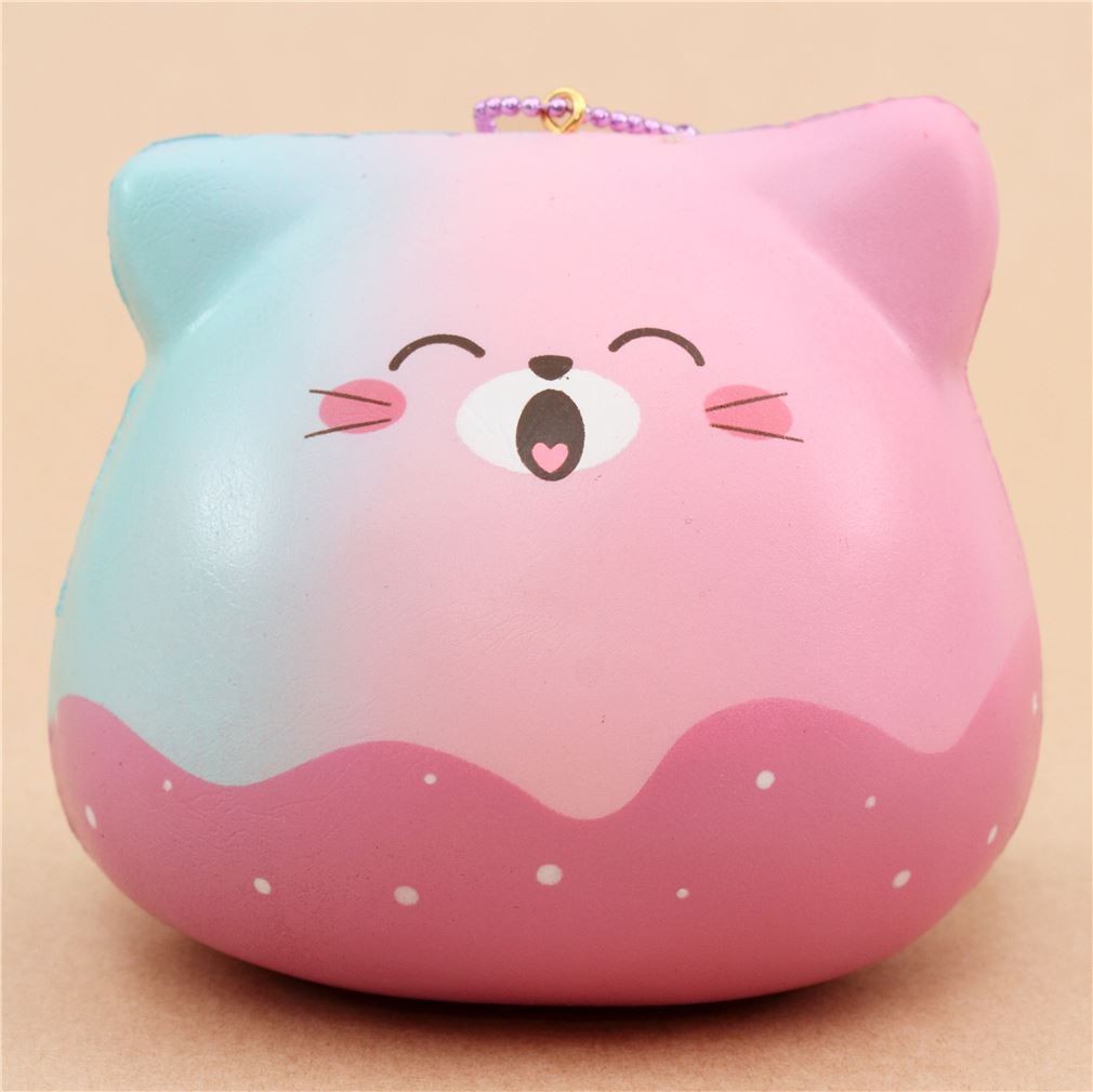 Squishy Perfumado Rosa Y Azul Gato De Malvavisco Nube De Puni Maru