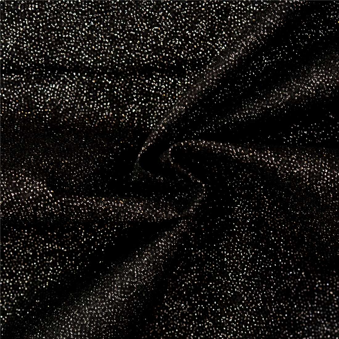 tessuto nero tinta unita brillantini argentati Fabric by Japanese Indie -  modeS4u