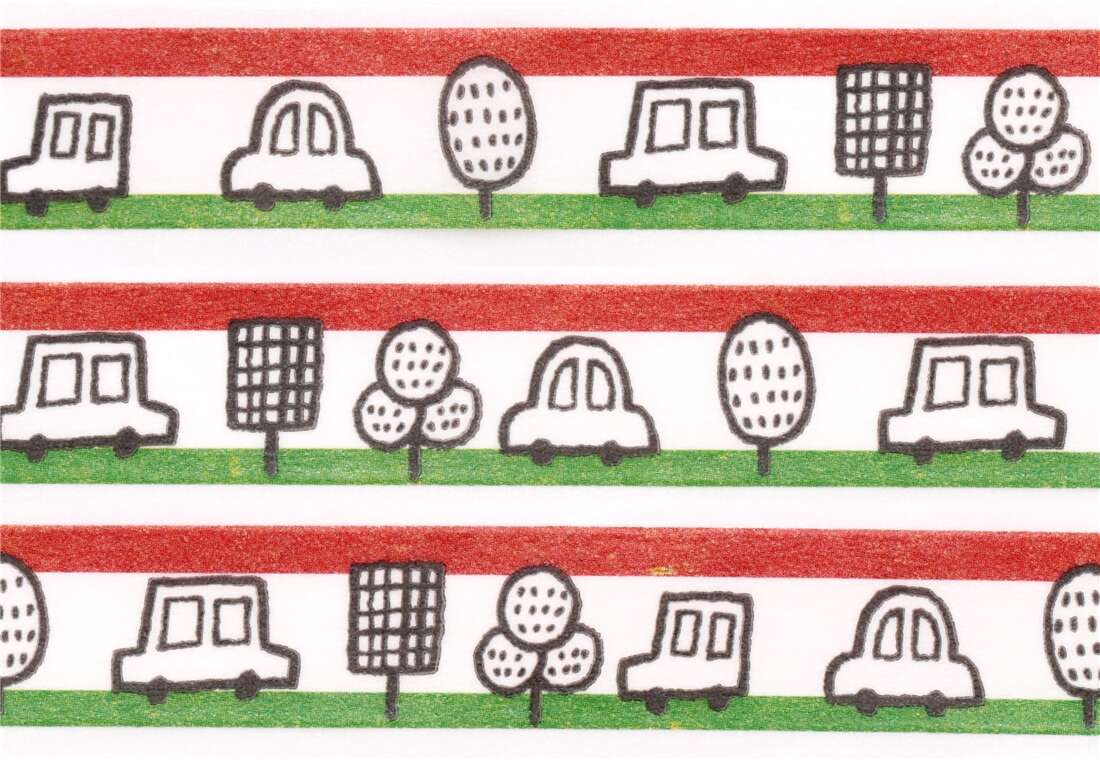 striped car city Washi Tape deco tape Shinzi Katoh Japan modeS4u