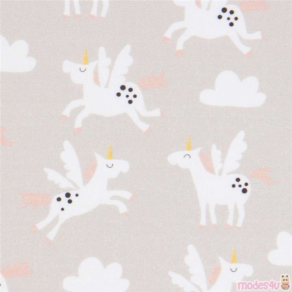 Cute Unicorn Print Japanese Fabric Black 110cm x 50cm
