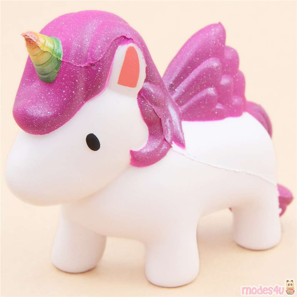 unicorn squishy white with metallic purple mane scented - modeS4u