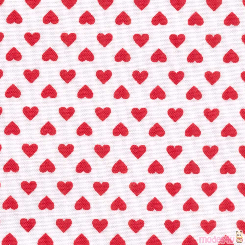 white Robert Kaufman mini red heart fabric Sevenberry Classiques ...