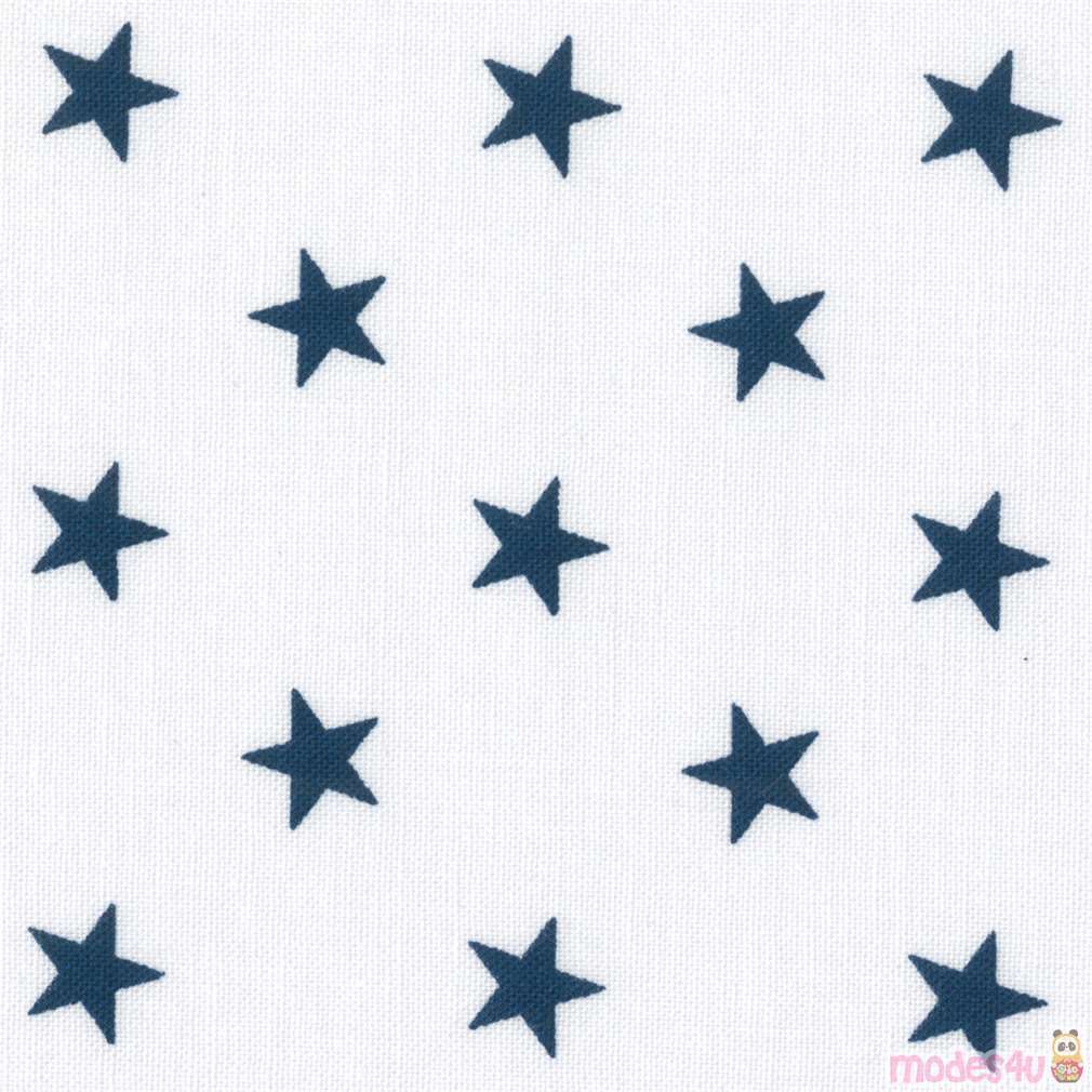 white Robert Kaufman navy blue star fabric Sevenberry Classiques modeS4u