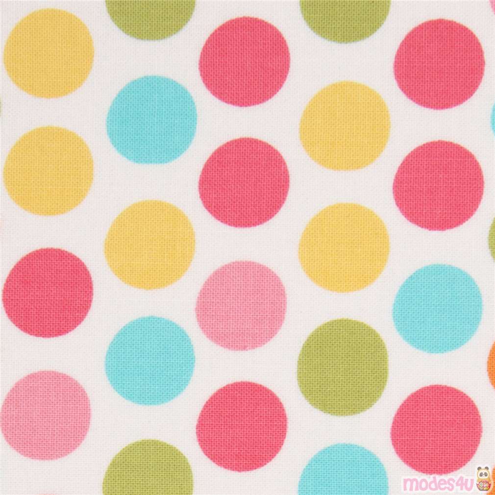 White Cute Polka Dot Fabric Pastel By Michael Miller Modes4u