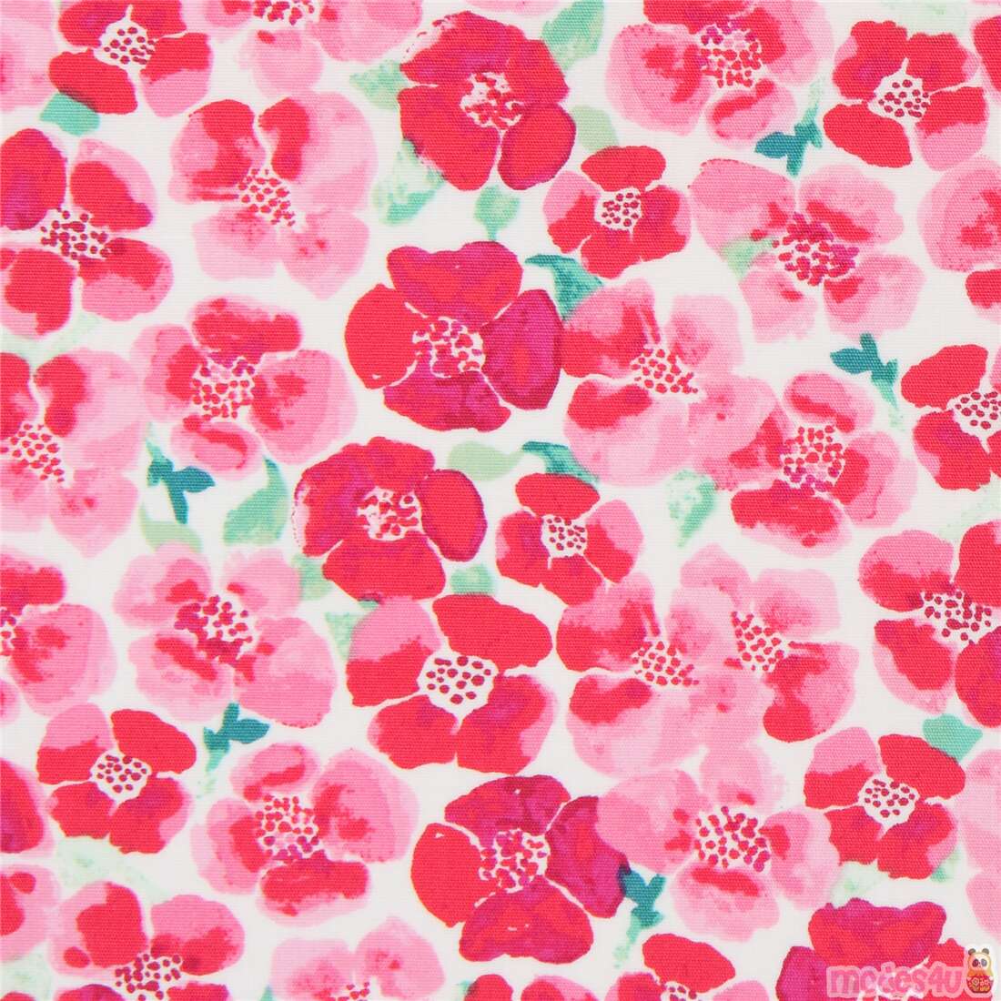 Weißer Stoff mit rosa Blüten von Art Gallery Fabrics modeS4u