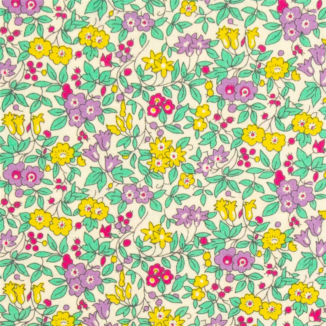 Blossom Fabric Floral Fabric Flowers Fabric Blooms Fabric Tiny Fabric Cotton Fabric Purple Fabric White Fabric Fabric by the yard