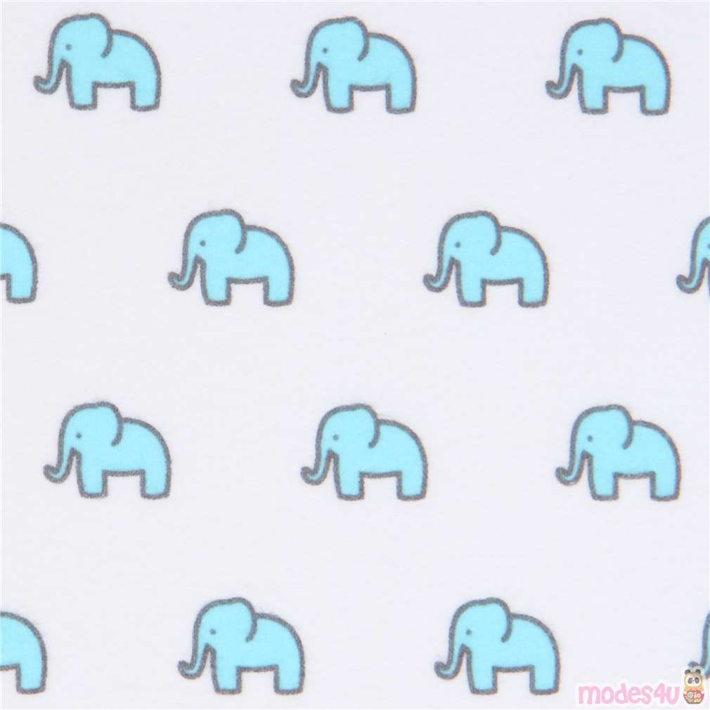 white flannel Robert Kaufman small elephant animal fabric Little Safari