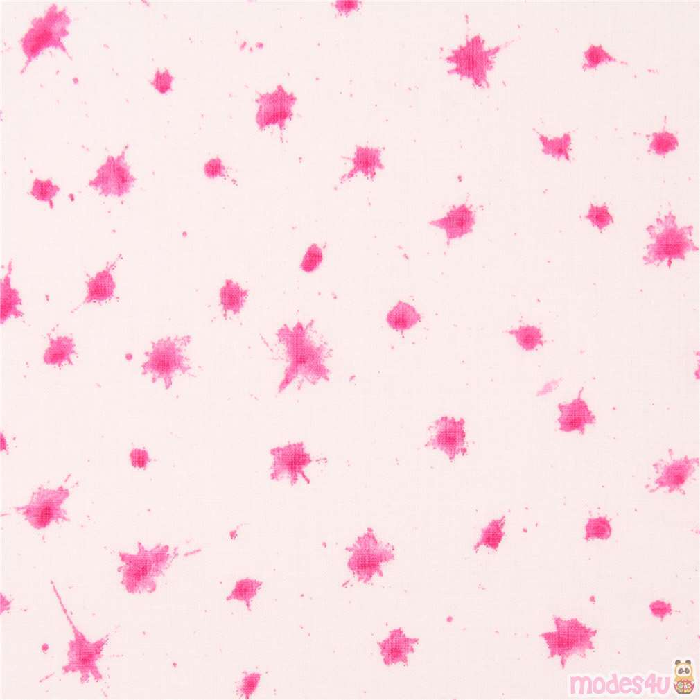 white hot pink small paint splotch Cloud 9 organic cotton fabric Brush