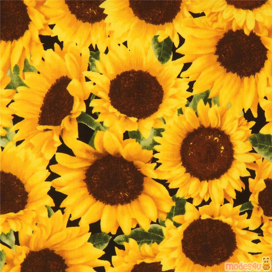 yellow and brown sunflower fabric by Timeless Treasures - modeS4u