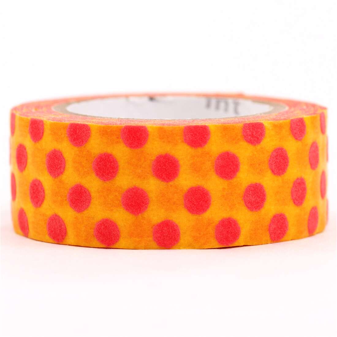yellow mt fab Washi Tape deco tape red dots flock print modeS4u