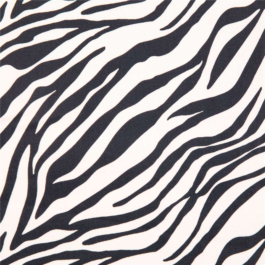 zebra stripe in black on white background cotton fabric by Michael ...
