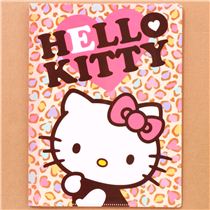  Hello Kitty leopard  print 10 pocket A4 A3 file folder 