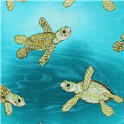 Michael Miller fabric Aqua Surf's Up sea turtles - Animal Fabric ...