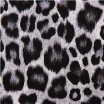black grey white leopard animal skin print Michael Miller fabric ...