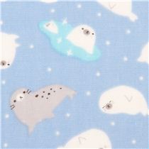 Download blue Cosmo double gauze seal animal fabric - Animal Fabric ...