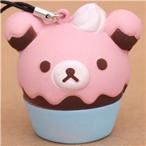 blue Rilakkuma bear cupcake squishy cellphone charm - Food Squishy - Squishies - Kawaii Shop modeS4u