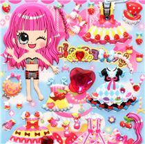 candy dresses dress up doll puffy sponge stickers - Cute Stickers ...