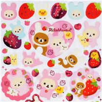 cute Rilakkuma bear strawberry sticker by San-X - Sticker Sheets ...