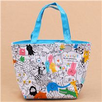 cute blue and white panda bear party animals lunch bag from Japan ...