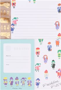 cute people colorful fashionable outfit Letter Envelope Set - Letter Sets - Stationery - Kawaii