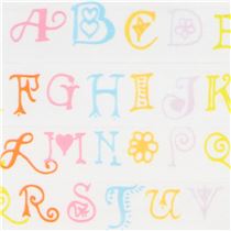 Cute White With Colorful Letter Of English Alphabet Deco Tape Sticky ...