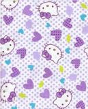 purple kawaii fabric with Hello Kitty heads 0.5m - Hello Kitty Fabric ...