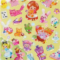 glitter fairy tale sticker with Little Red Riding Hood - Sticker Sheets ...
